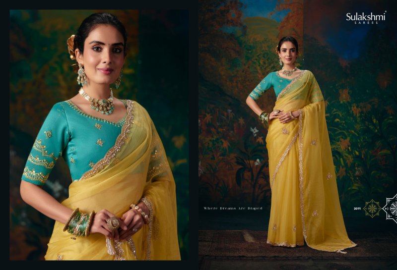 Virasat Vol 2 By Sulakshmi Fancy Fabric Beads And Border Work Saree